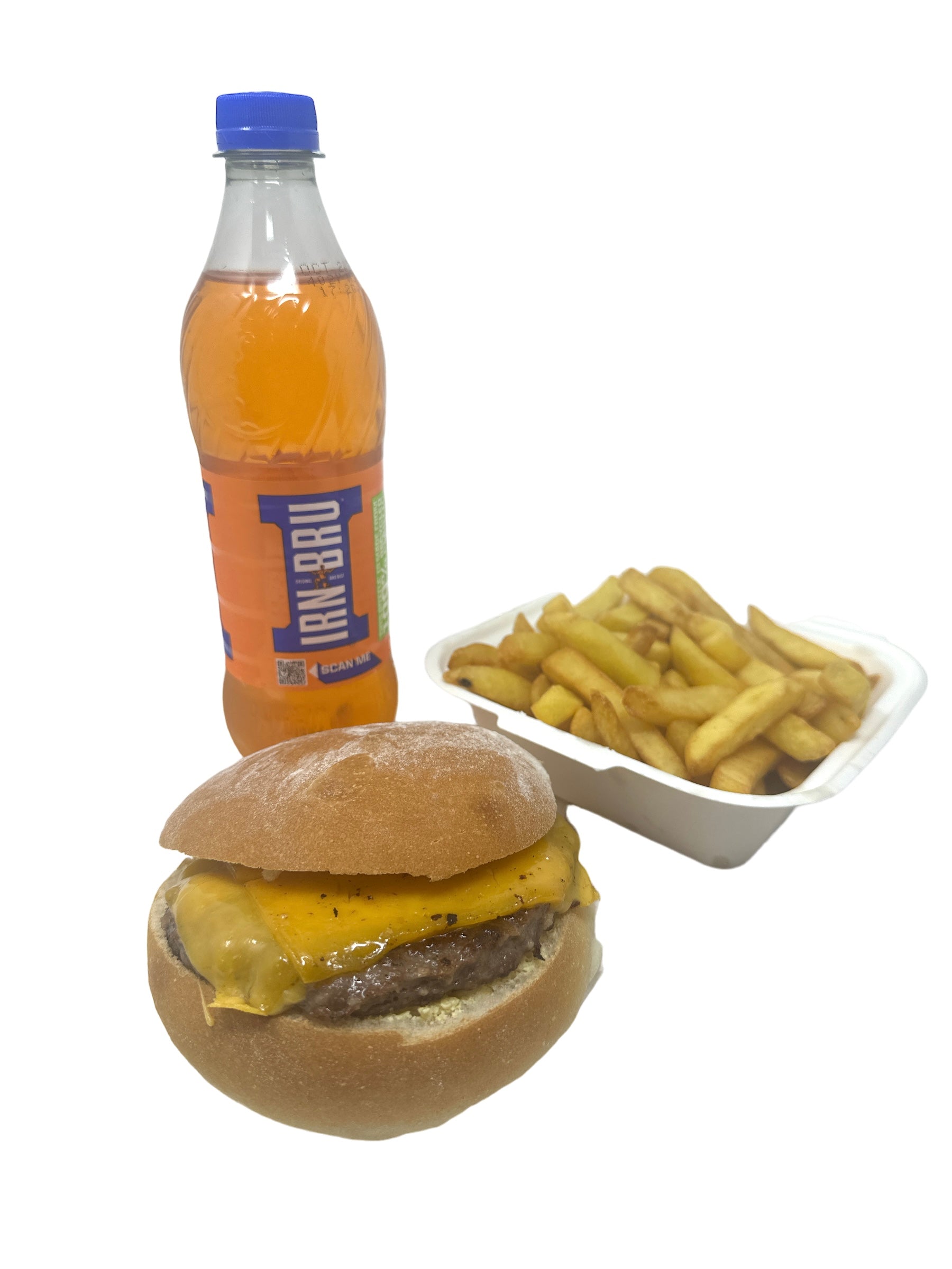 1/4 Pounder Cheeseburger, Regular Chips + Bottle of Juice - Clark's Bakery