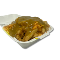 Chips, Cheese & Curry Sauce- Large Portion - Clark's Bakery